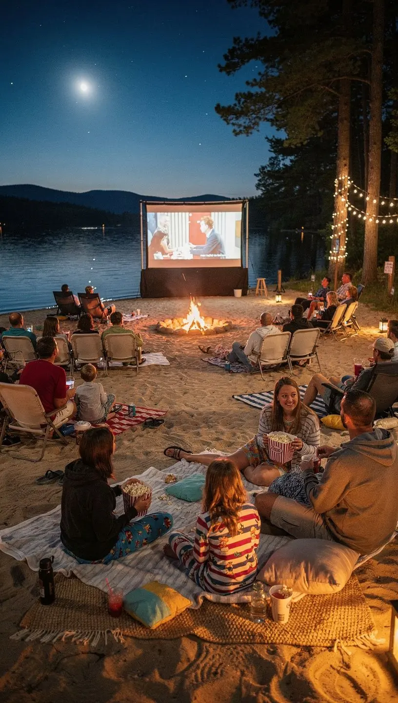 Дети играют в воде, наслаждаясь летним днем на пляже.