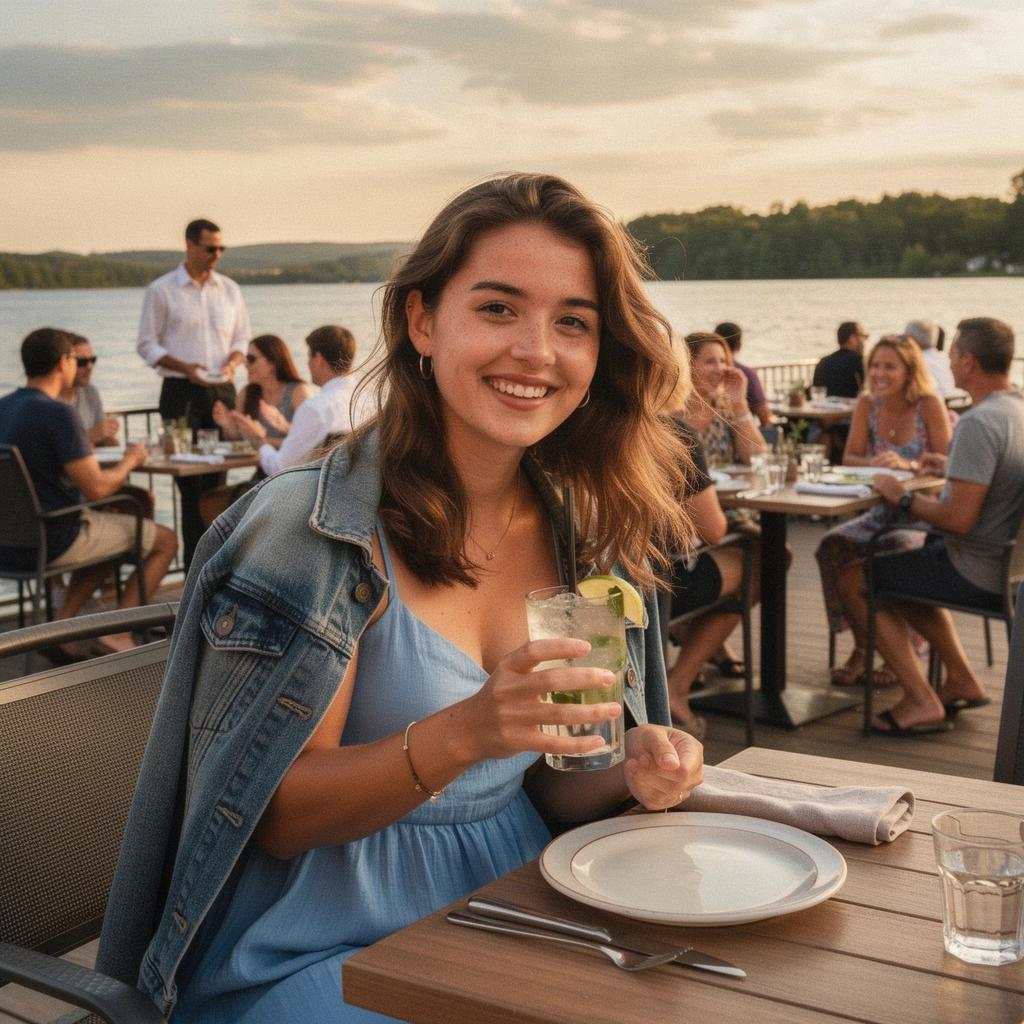 Закат над озером, отражающийся в спокойной воде, создавая романтическую атмосферу.